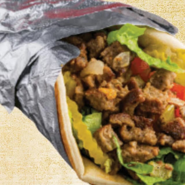 Lamb Gyro Sandwich.